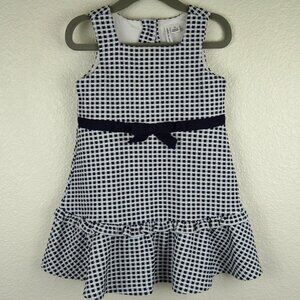 Janie and Jack Navy Gingham Bow Dress Party 2T